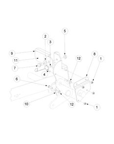 Foot Pedal Deck Lift Assembly Diagram and Parts List for M54-KW 53DB5DBW750-23-HP Cub Cadet Lawn Tractor